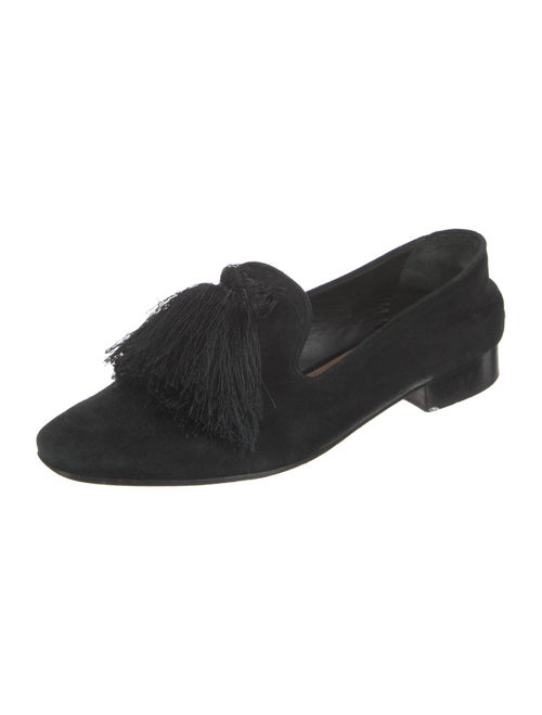 Schutz Suede Fringe Trim Accent Loafers
