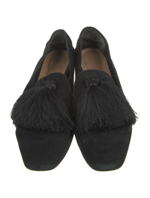 Schutz Suede Fringe Trim Accent Loafers