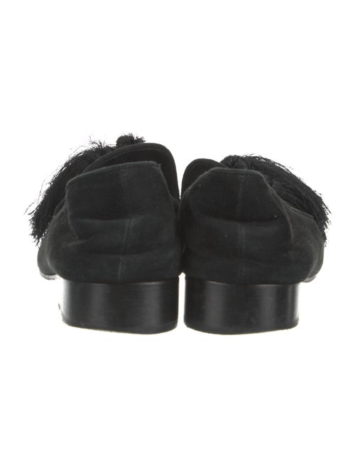 Schutz Suede Fringe Trim Accent Loafers