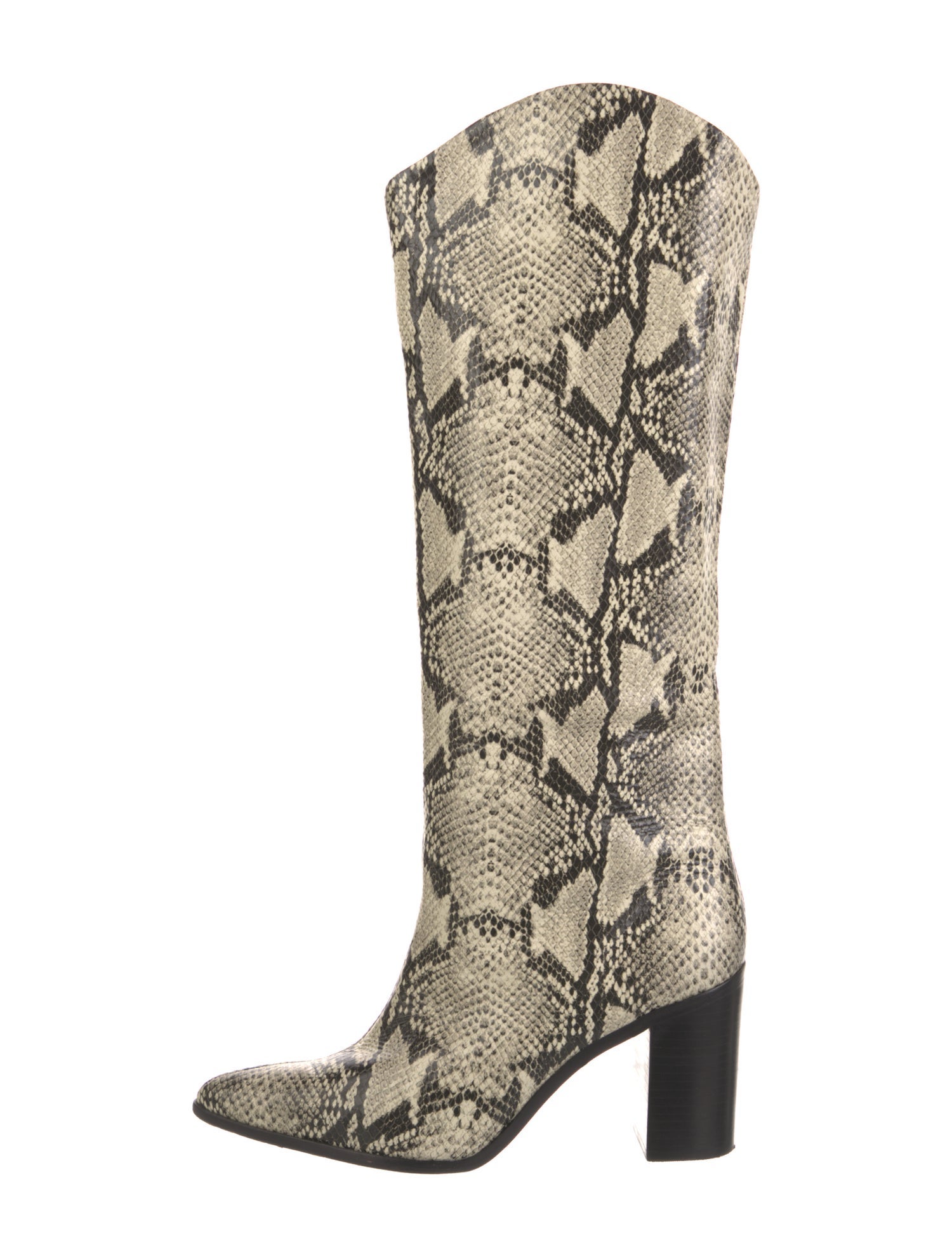 Schutz Leather Animal Print Boots