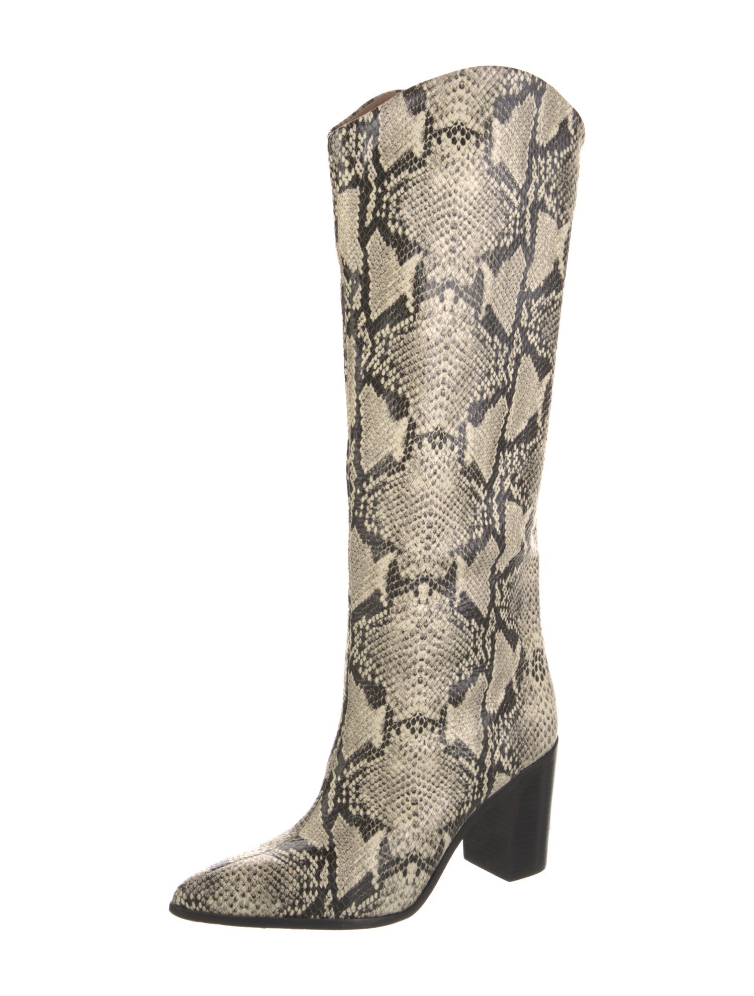 Schutz Leather Animal Print Boots