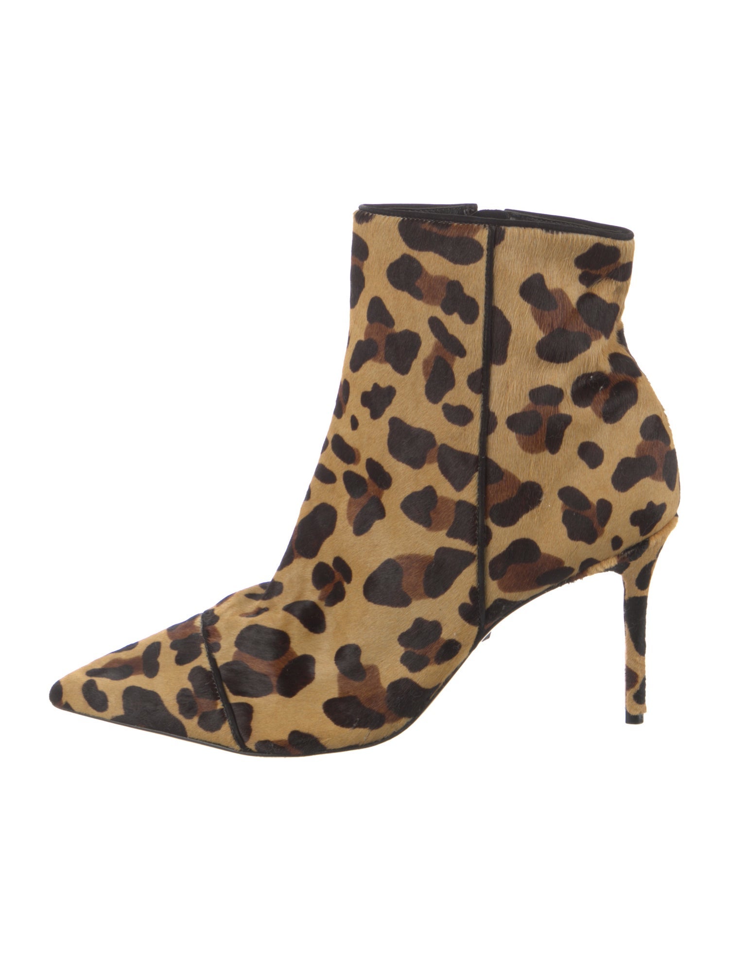 Schutz Ponyhair Animal Print Sock Boots