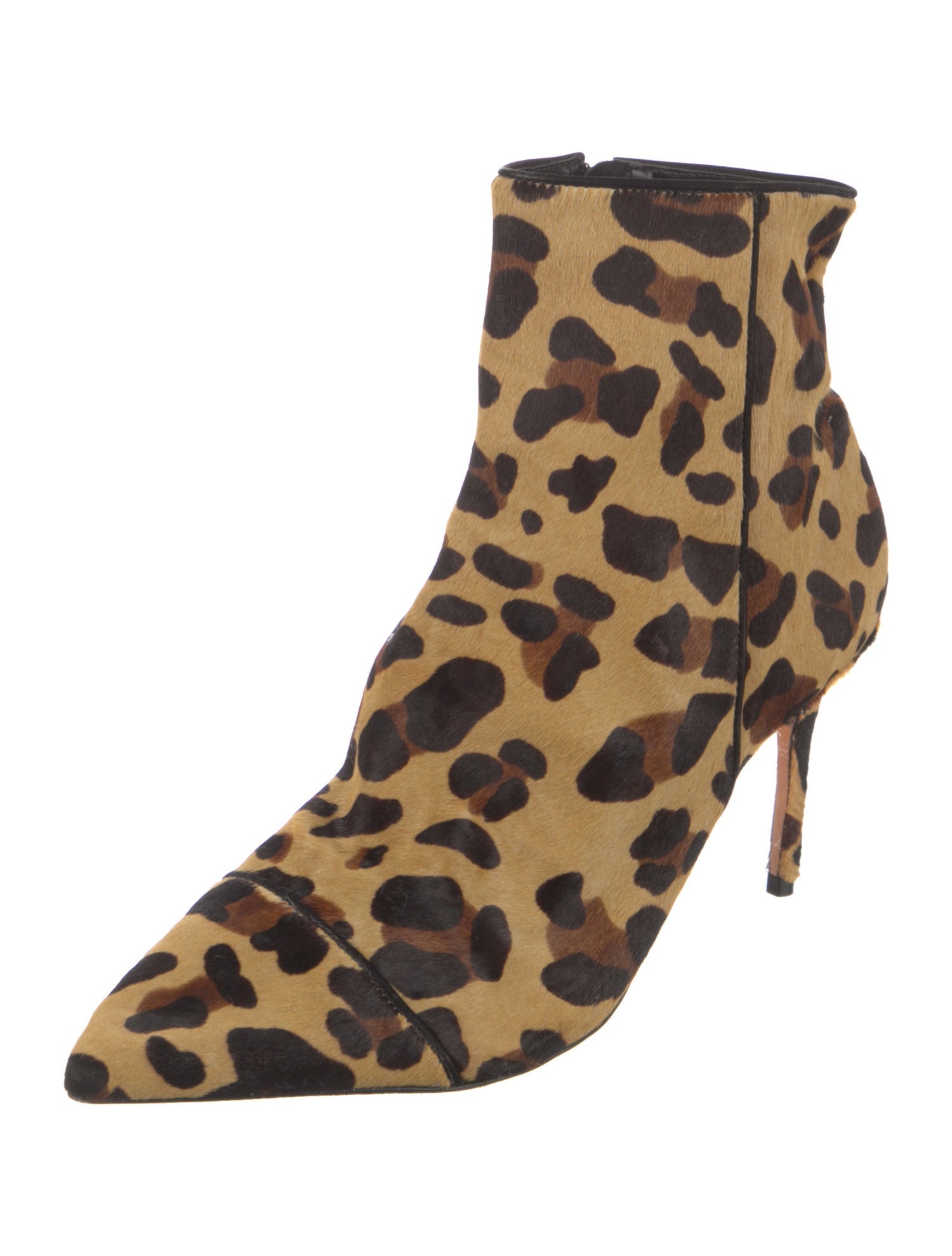 Schutz Ponyhair Animal Print Sock Boots