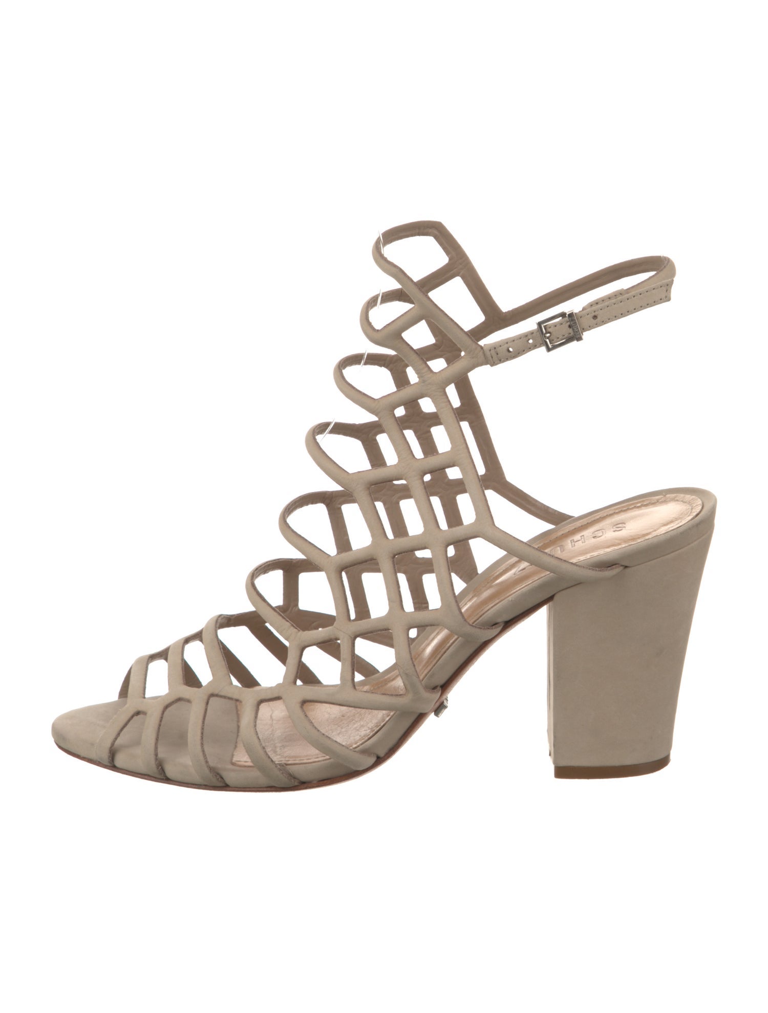 Schutz Suede Cutout Accent Sandals