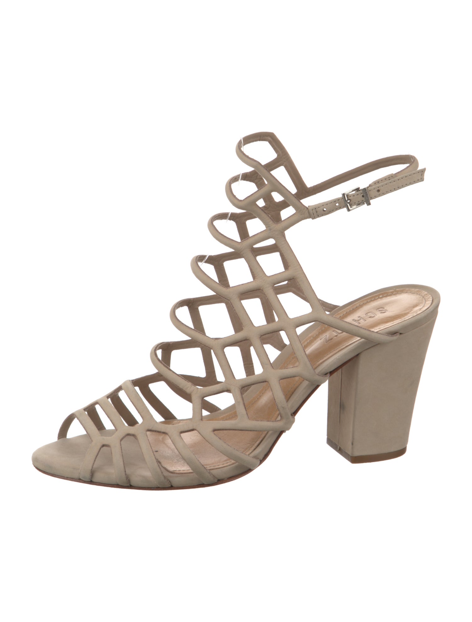 Schutz Suede Cutout Accent Sandals