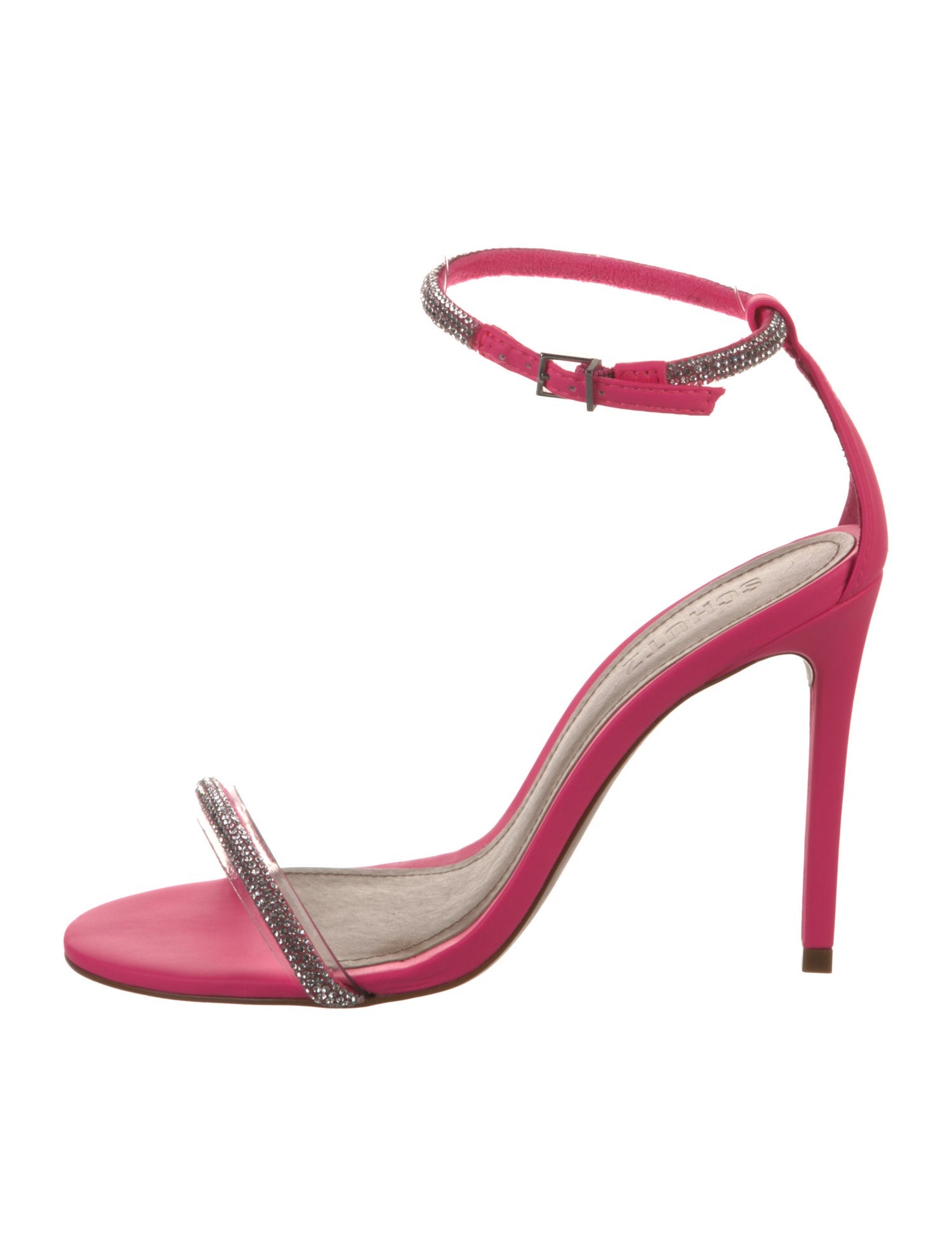 Schutz Leather Crystal Embellishments Sandals