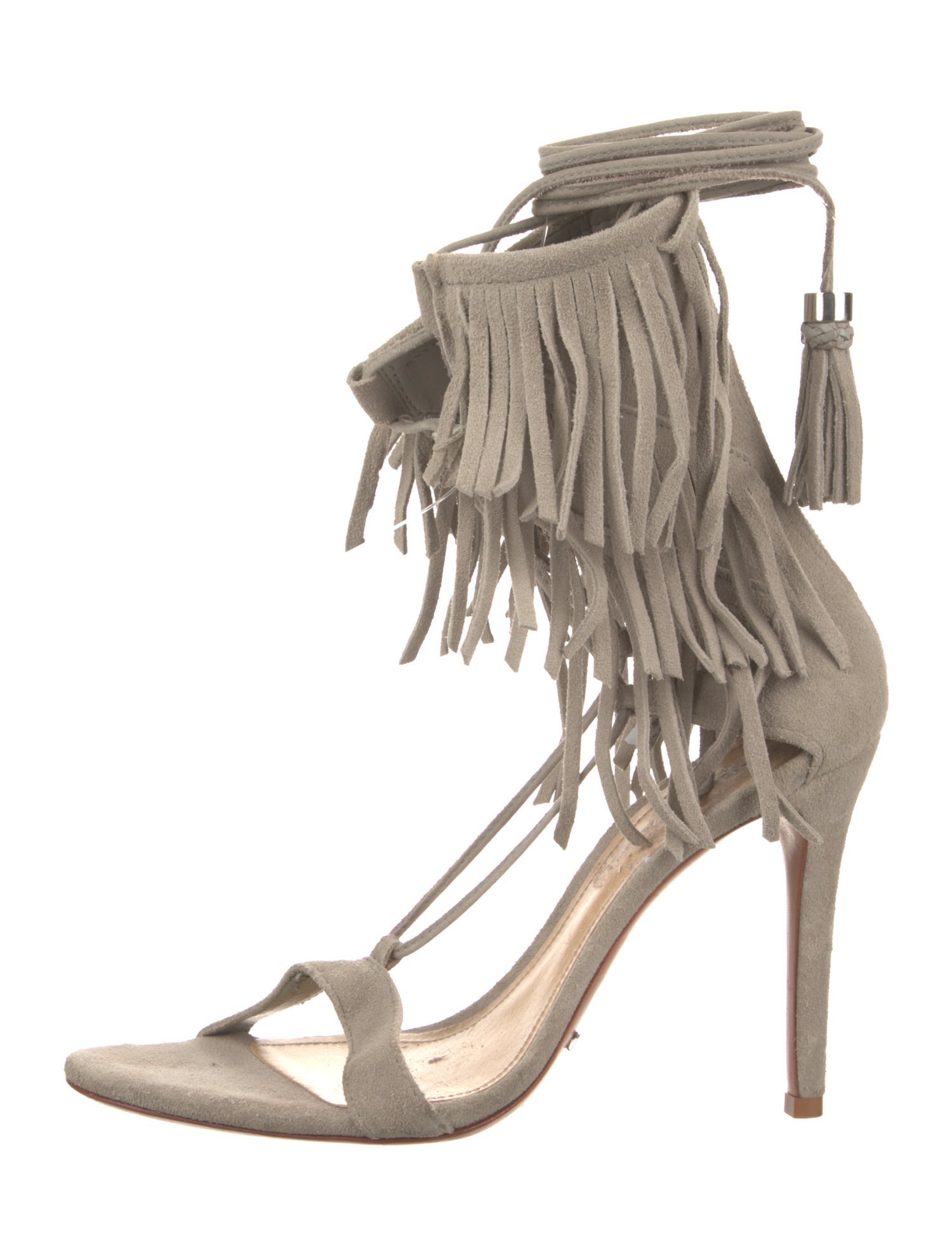 Schutz Suede Tassel Accents Gladiator Sandals
