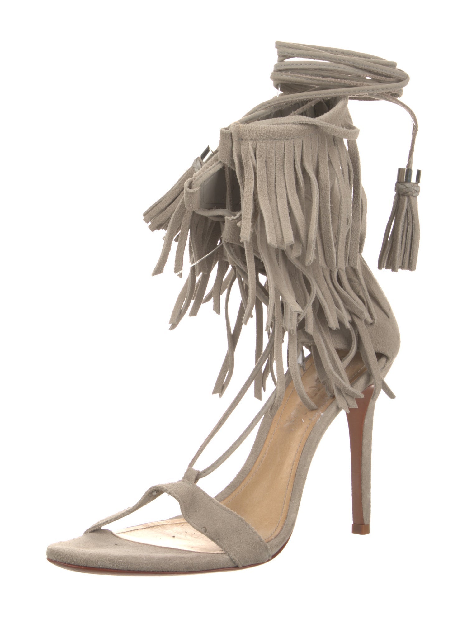 Schutz Suede Tassel Accents Gladiator Sandals