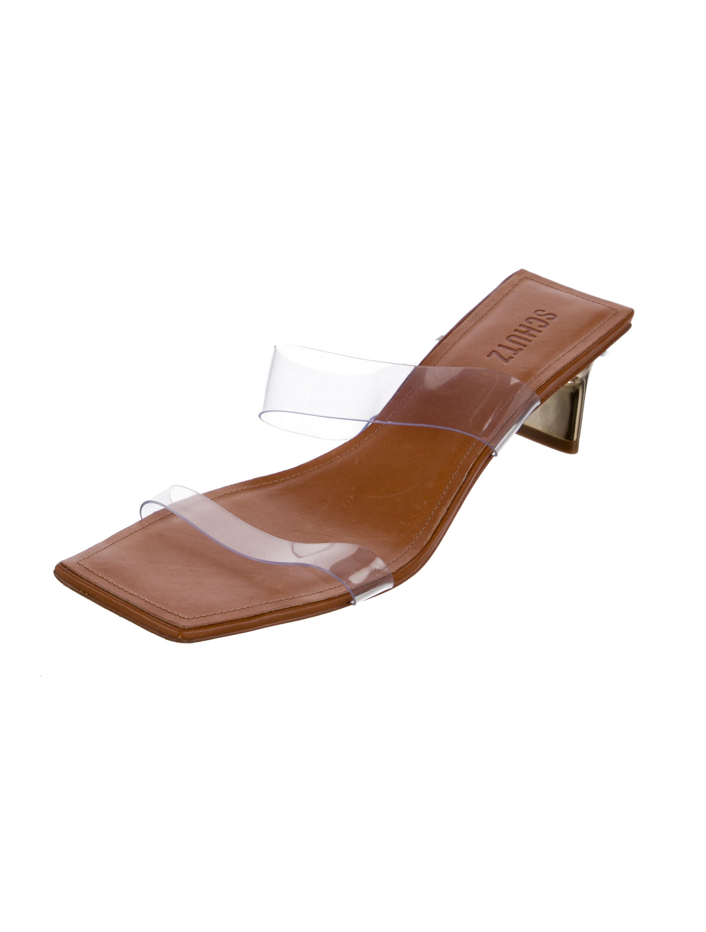 Schutz Leather Slides