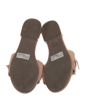 Schutz Suede Printed Slides