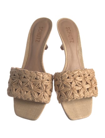 Schutz Raffia Slides