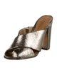 Schutz Leather Glitter Accents Mules