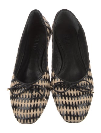 Schutz Printed Bow Accents Flats