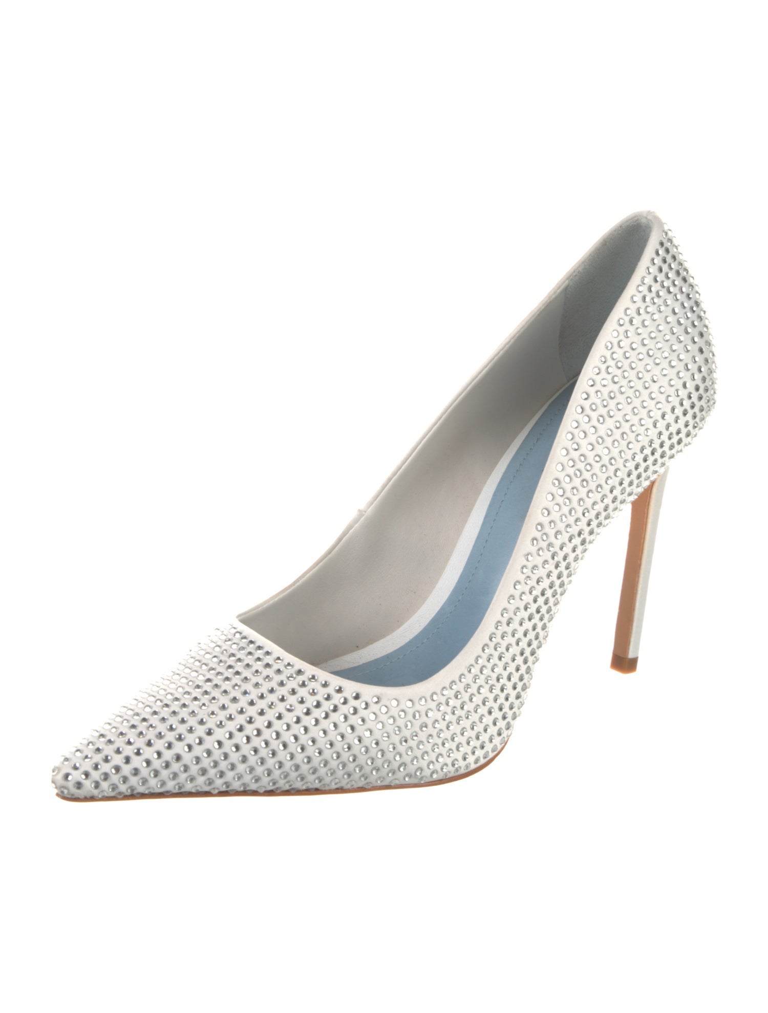 Schutz Satin Crystal Embellishments Pumps