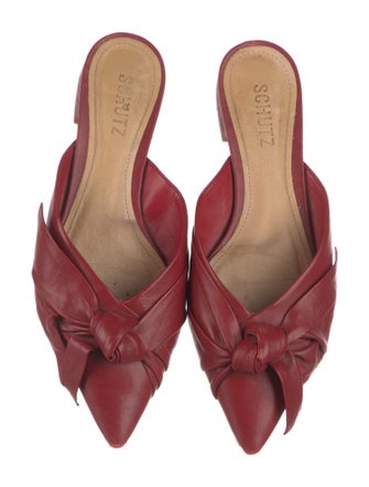 Schutz Leather Bow Accents Mules