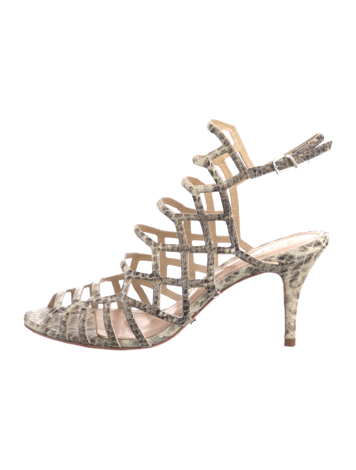 Schutz Leather Animal Print Slingback Pumps