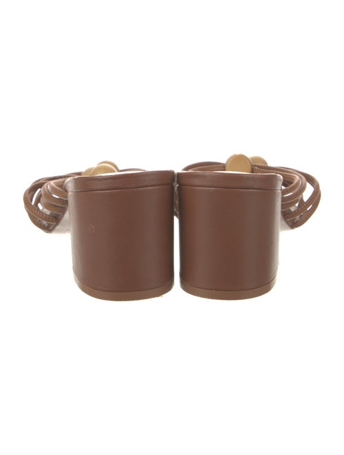 Schutz Leather Beaded Accents Slides