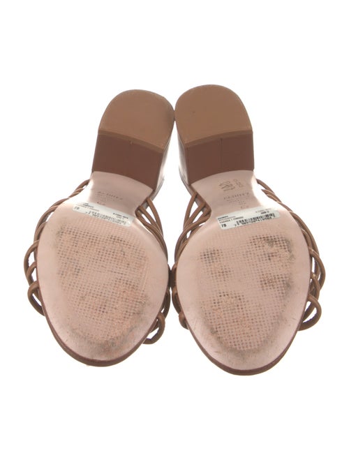 Schutz Leather Beaded Accents Slides