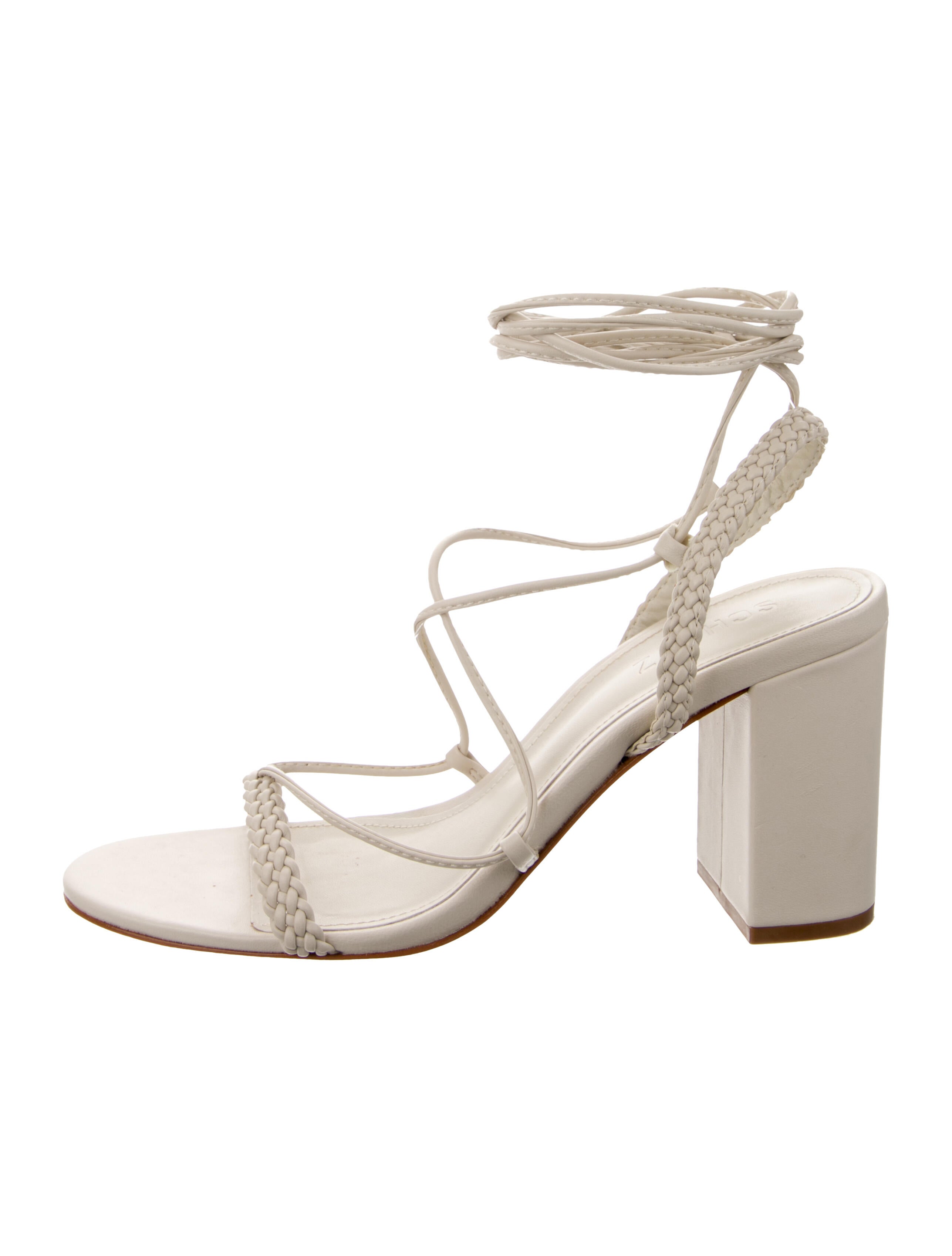 Schutz Leather Crystal Embellishments Sandals