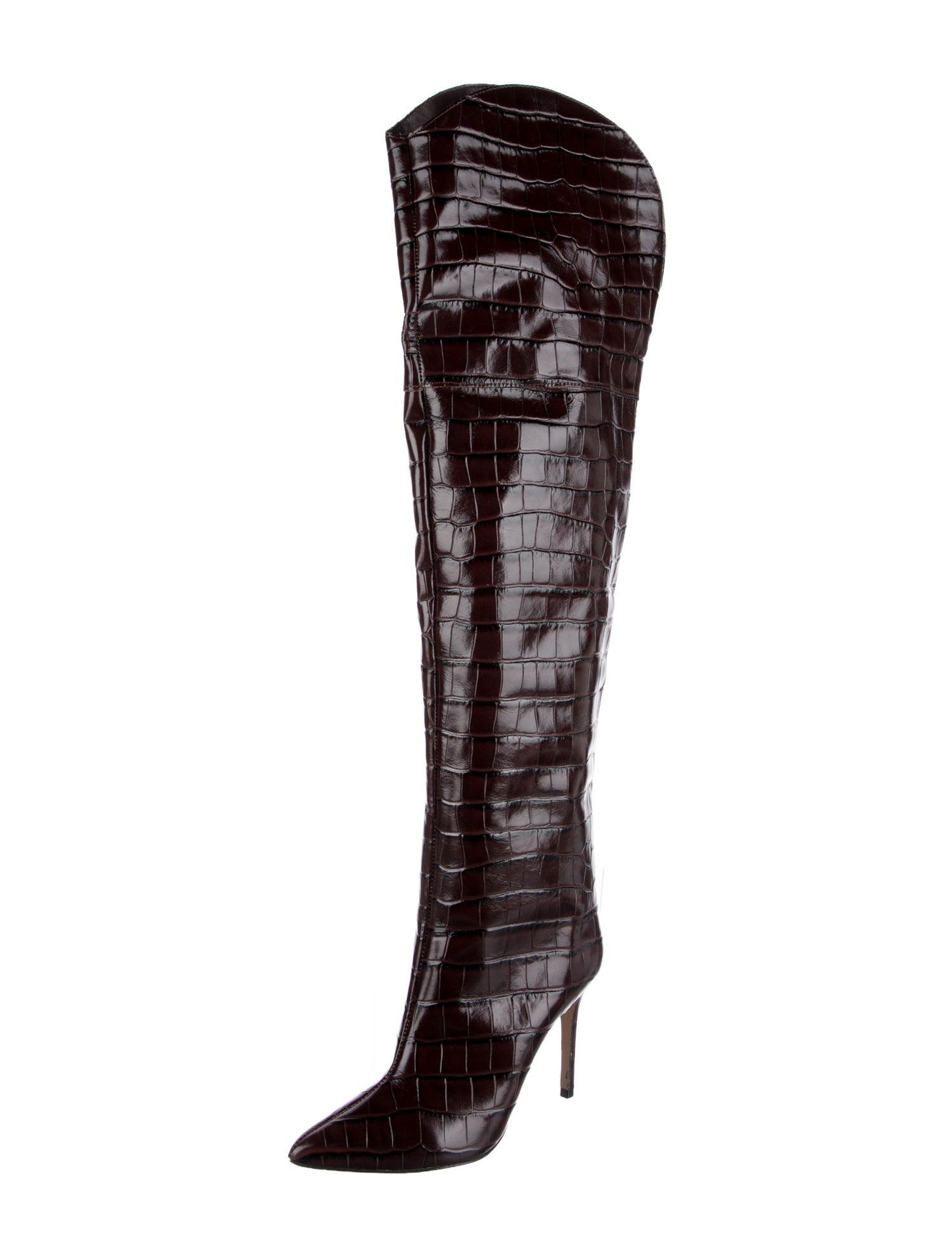 Schutz Embossed Leather Lace-Up Boots