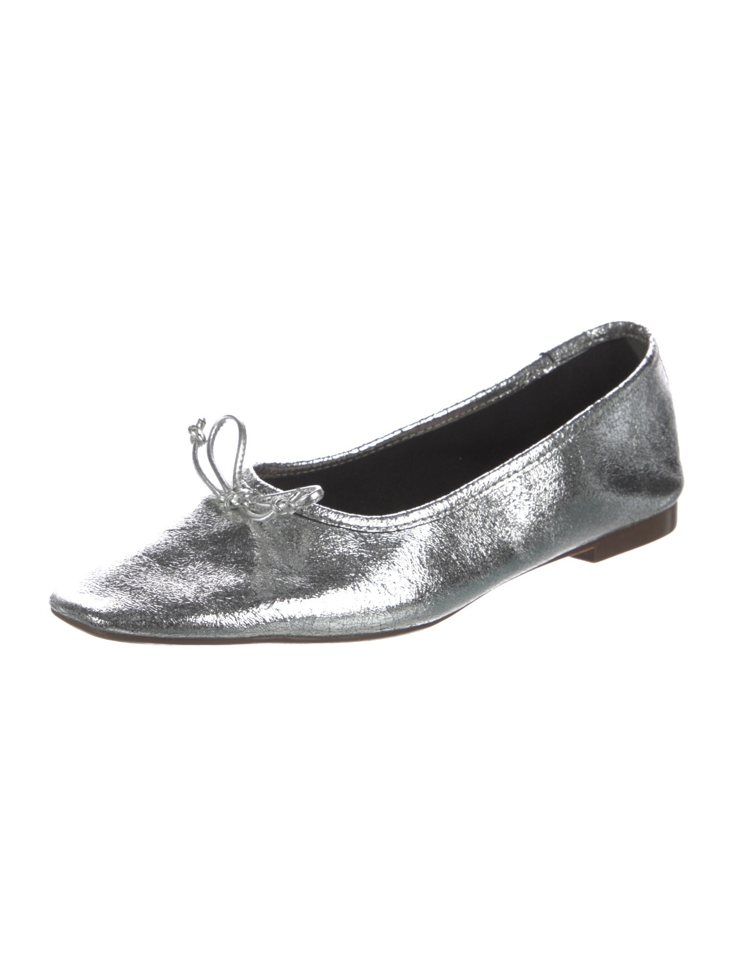 Schutz Leather Bow Accents Ballet Flats