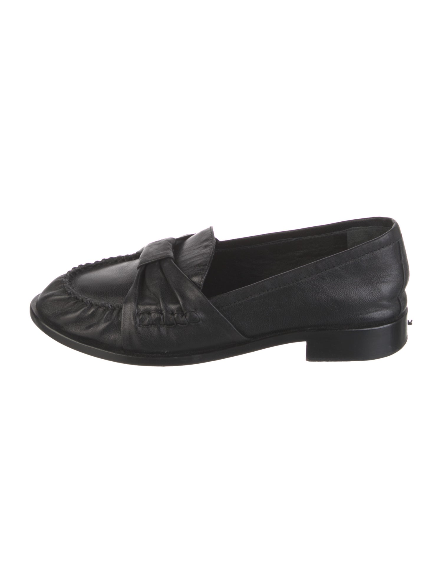 Schutz Leather Bow Accents Loafers