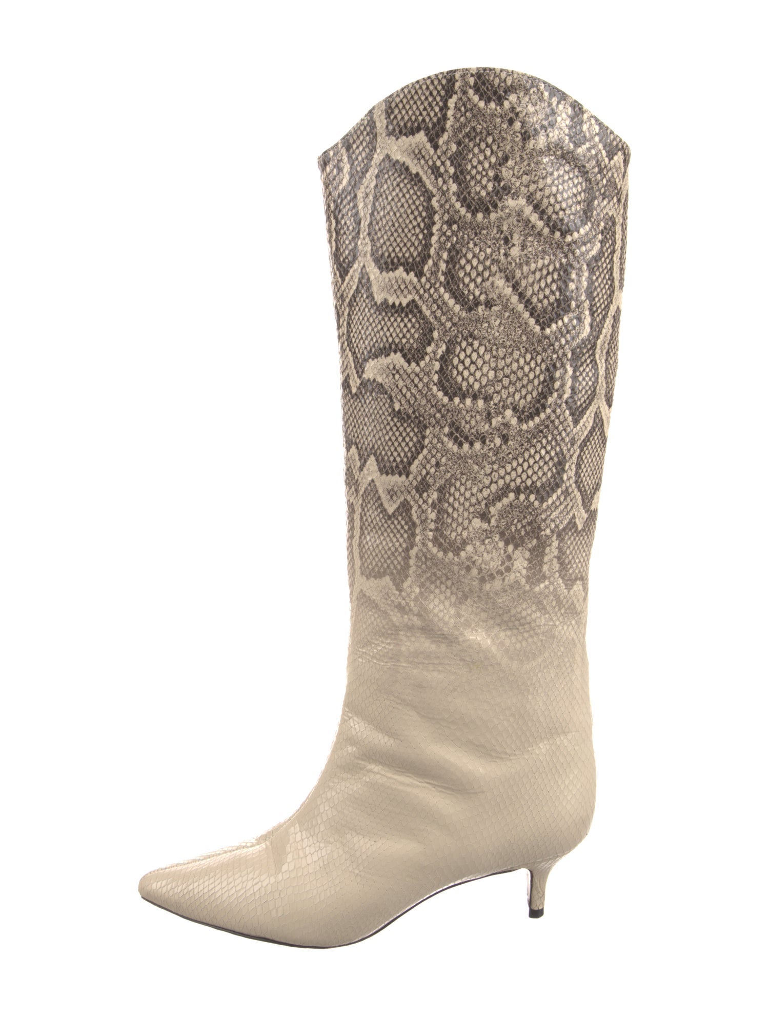Schutz Embossed Leather Animal Print Boots