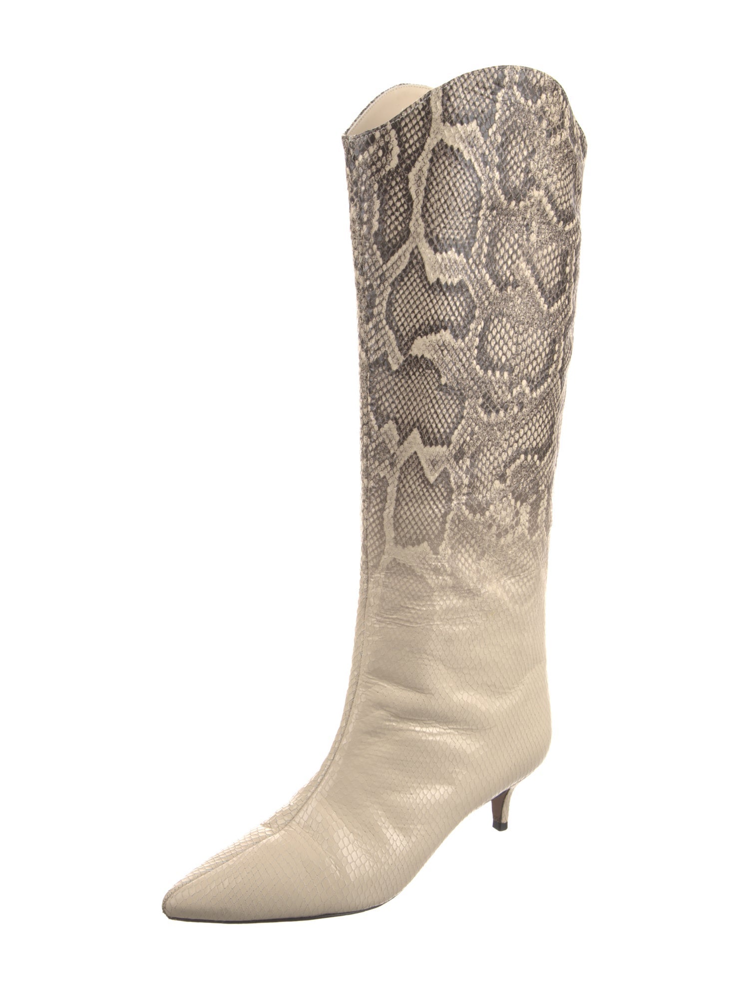 Schutz Embossed Leather Animal Print Boots