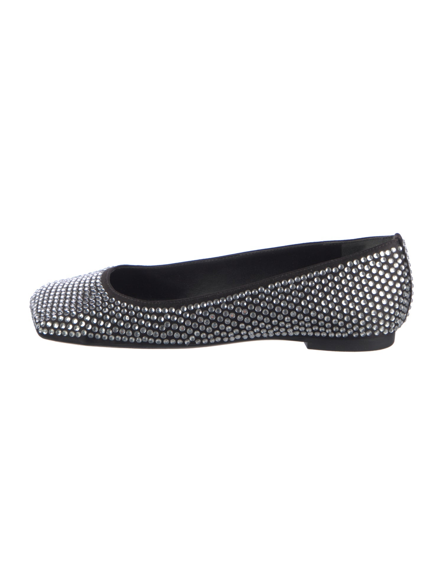 Schutz Satin Crystal Embellishments Flats