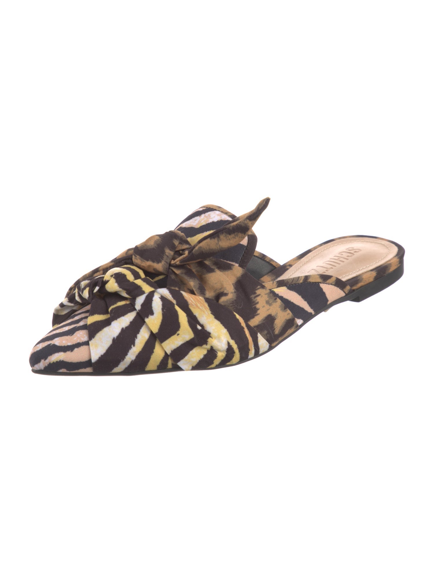 Schutz Satin Printed Mules