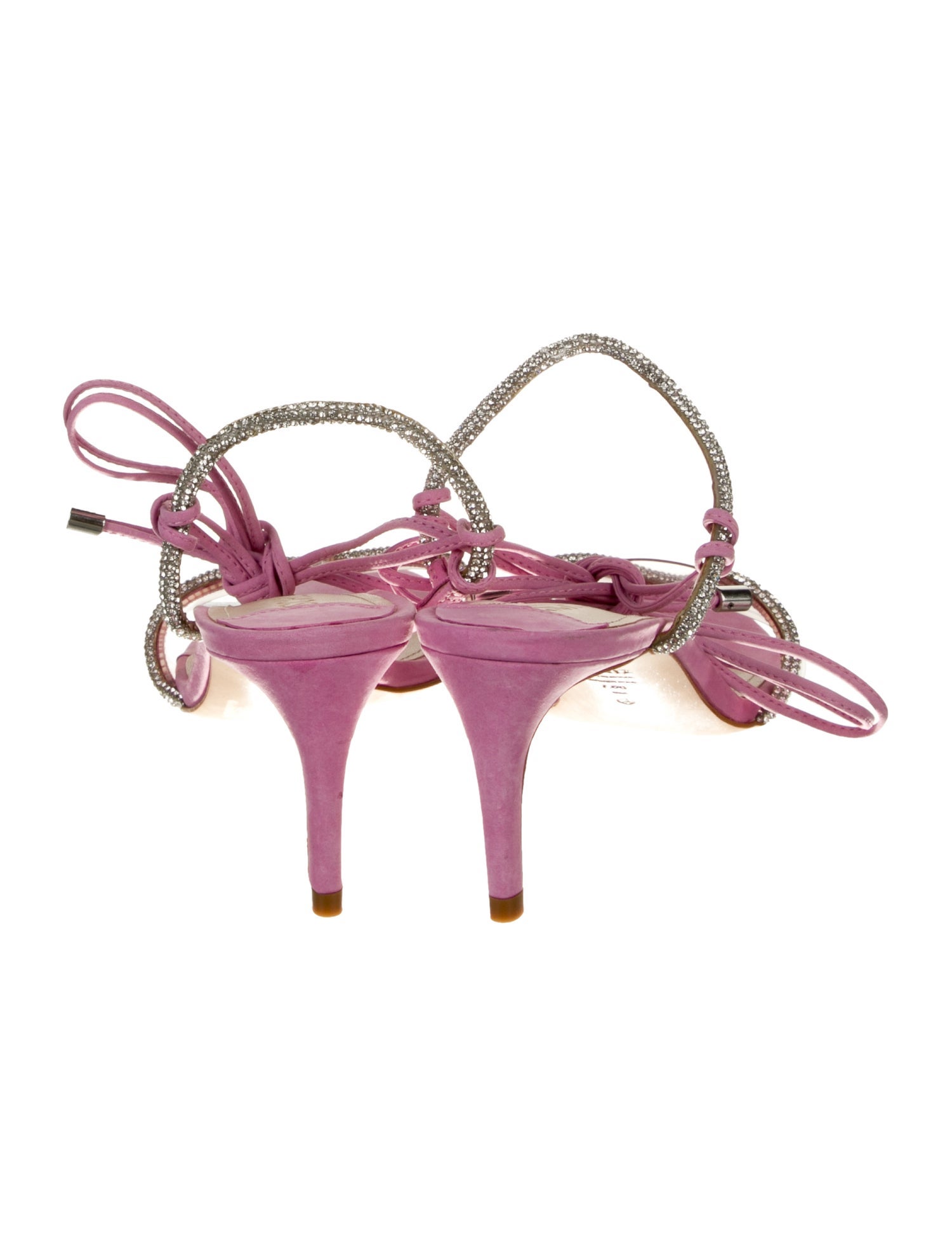 Schutz Suede Crystal Embellishments Sandals