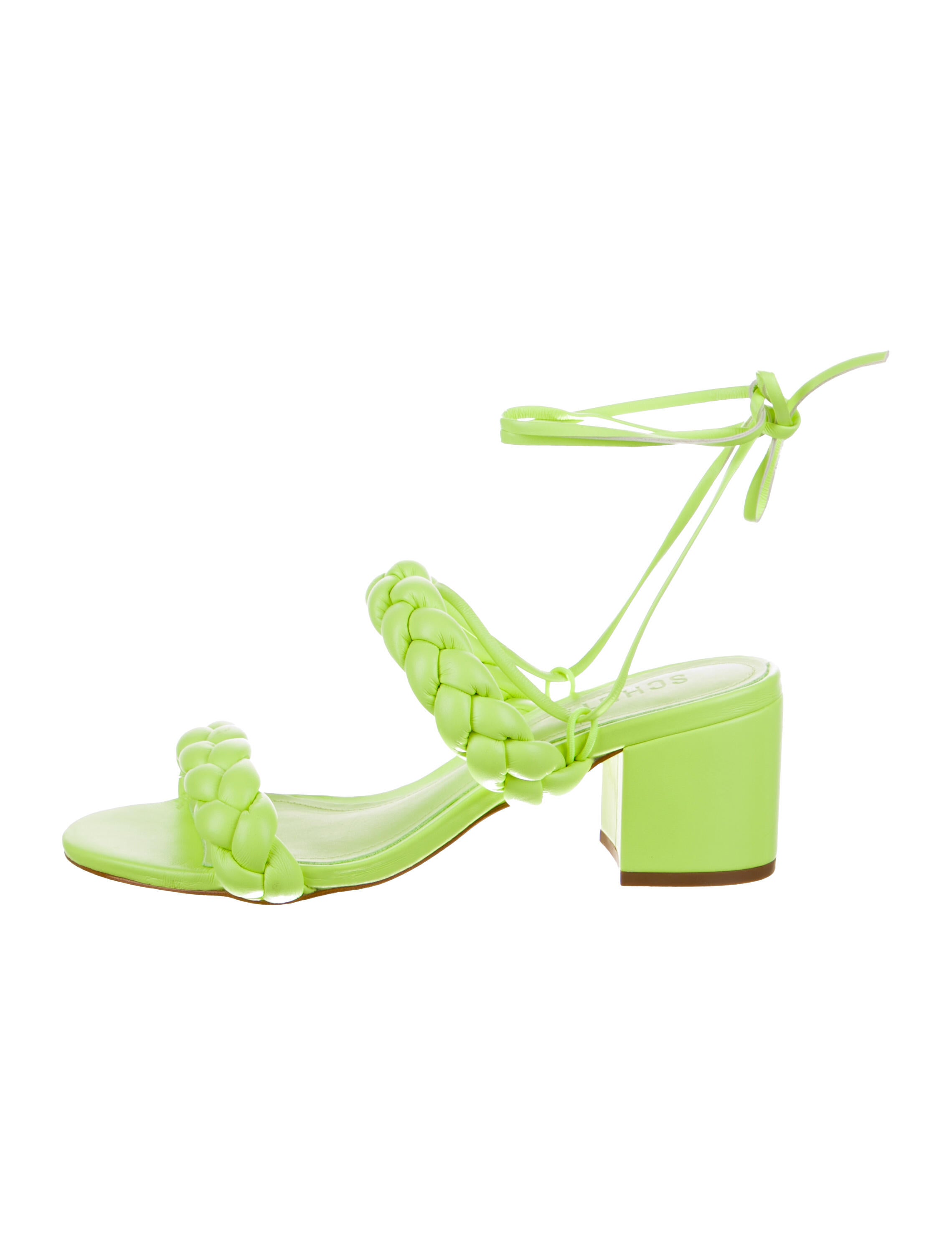 Schutz Leather Braided Accents Sandals