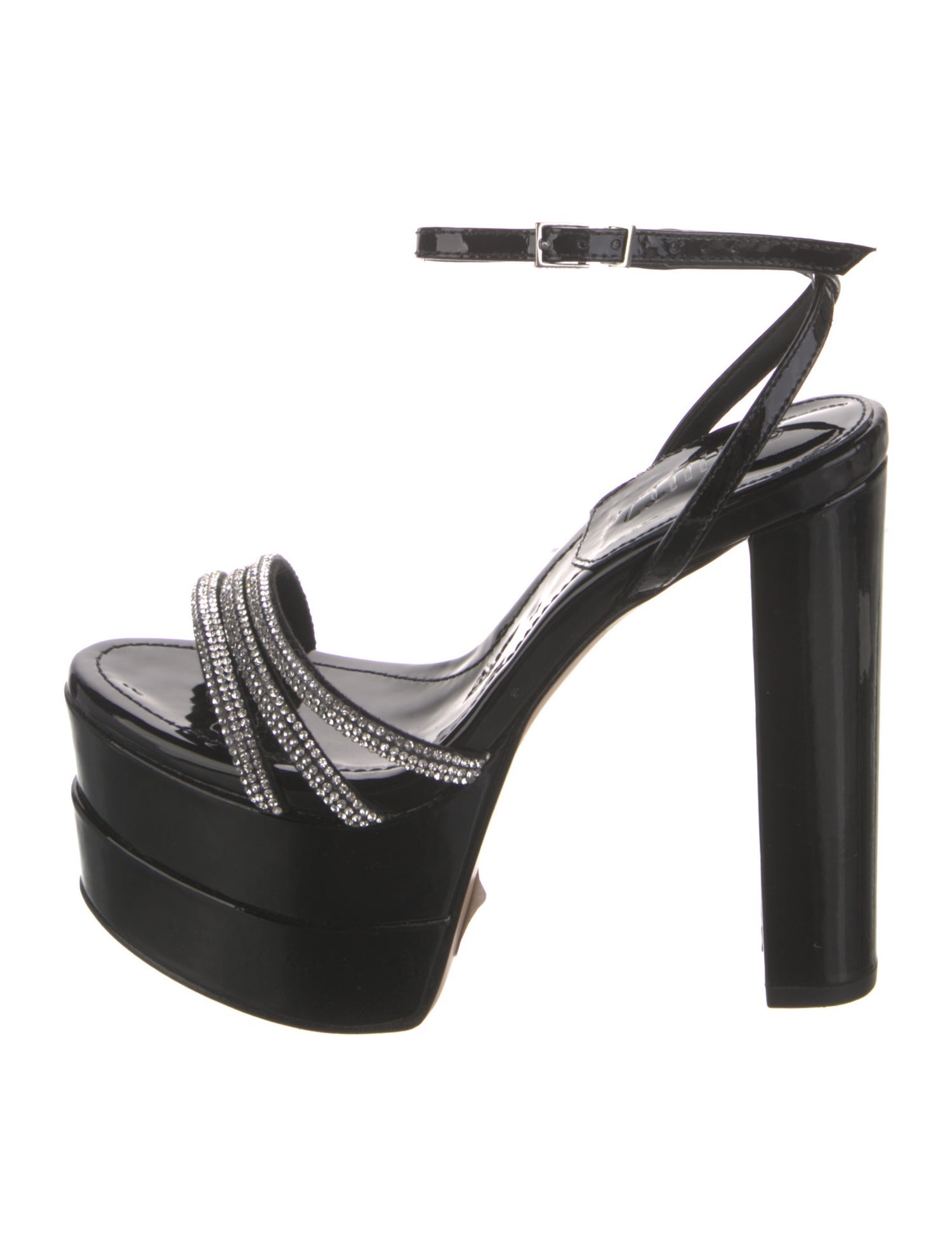 Schutz Patent Leather Printed Sandals