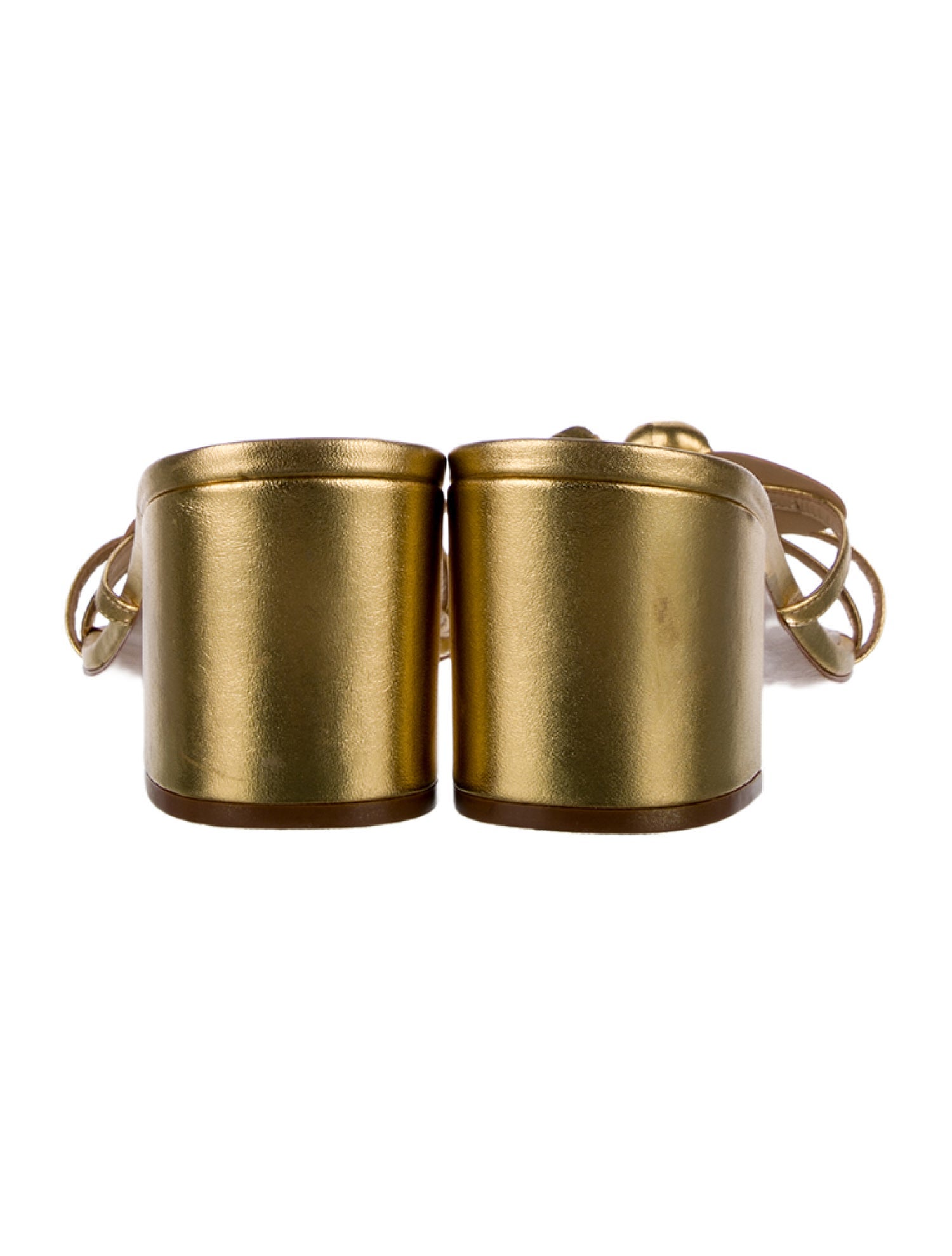 Schutz Leather Ruffle Embellishment Slides