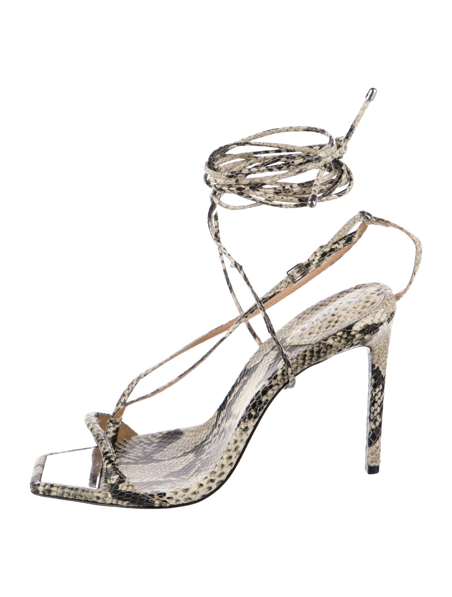 Schutz Leather Animal Print Sandals