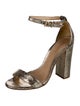 Schutz Leather Animal Print Sandals