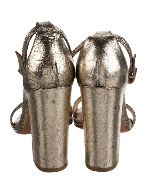 Schutz Leather Animal Print Sandals