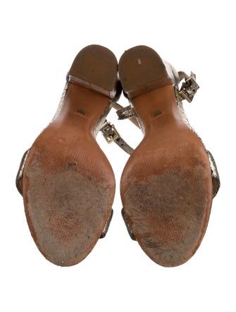 Schutz Leather Animal Print Sandals