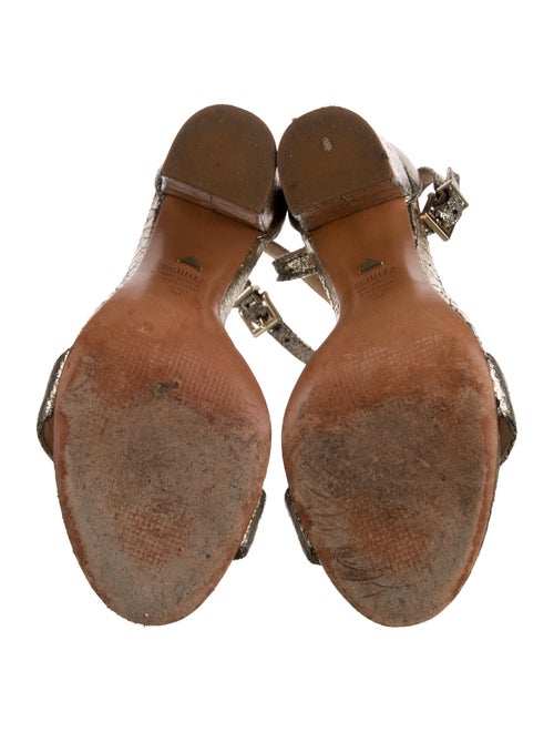 Schutz Leather Animal Print Sandals