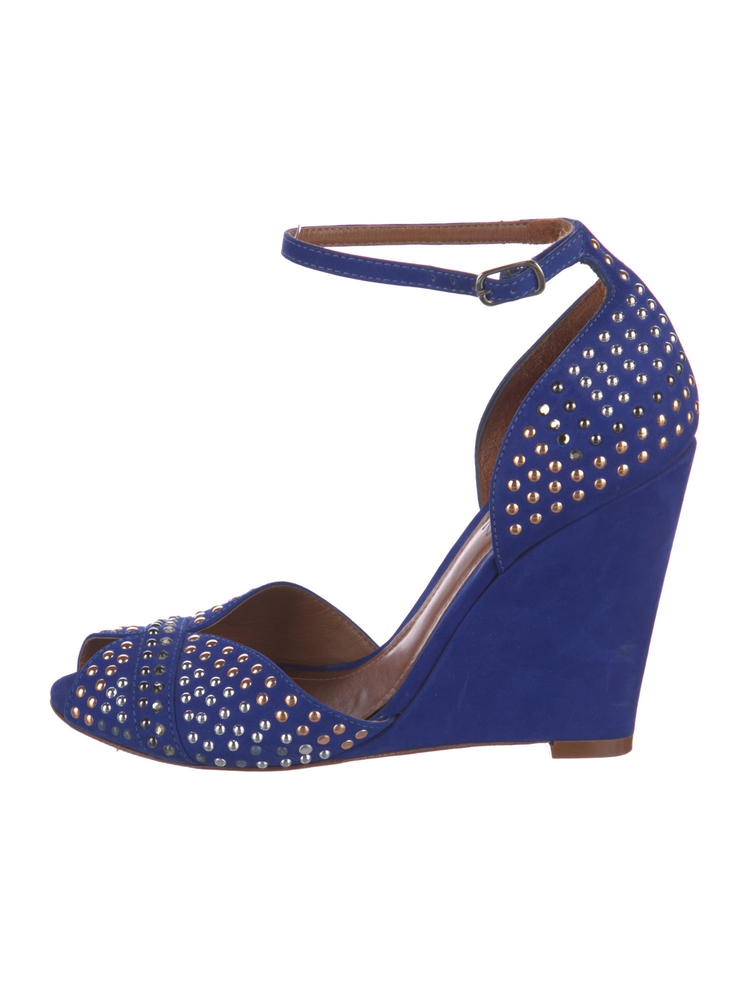 Schutz Suede Studded Accents D'Orsay Pumps