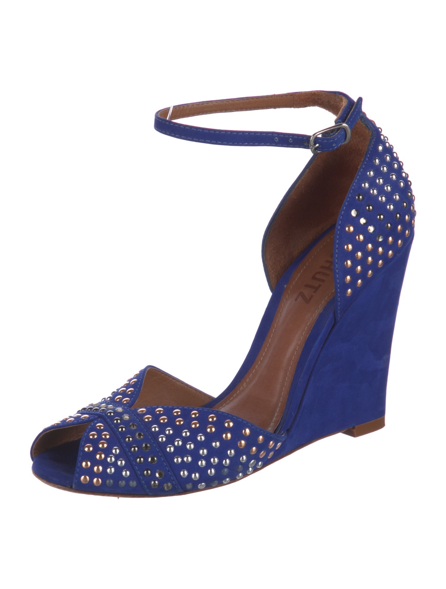 Schutz Suede Studded Accents D'Orsay Pumps