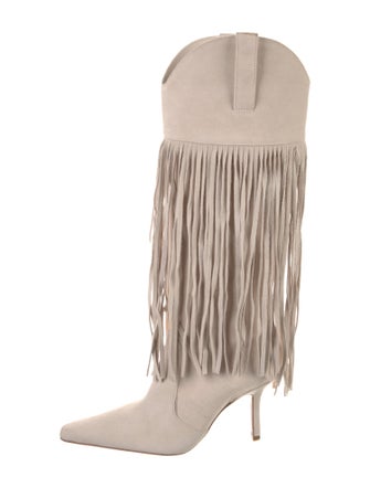 Schutz Suede Colorblock Pattern Boots