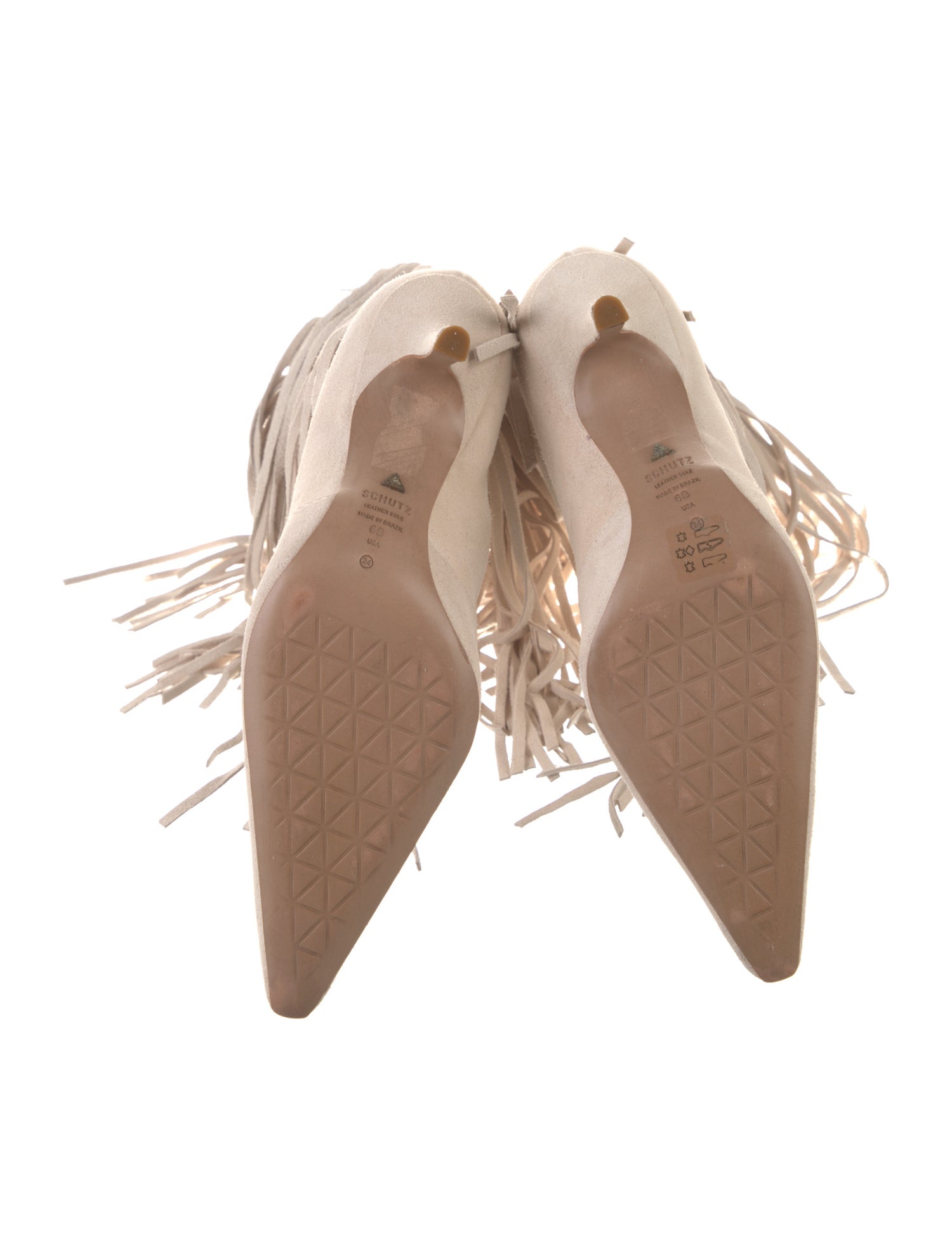 Schutz Suede Colorblock Pattern Boots