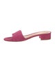 Schutz Suede Leather Trim Embellishment Slides