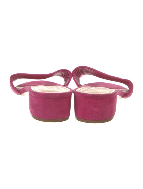 Schutz Suede Leather Trim Embellishment Slides