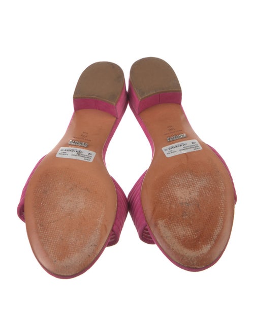 Schutz Suede Leather Trim Embellishment Slides