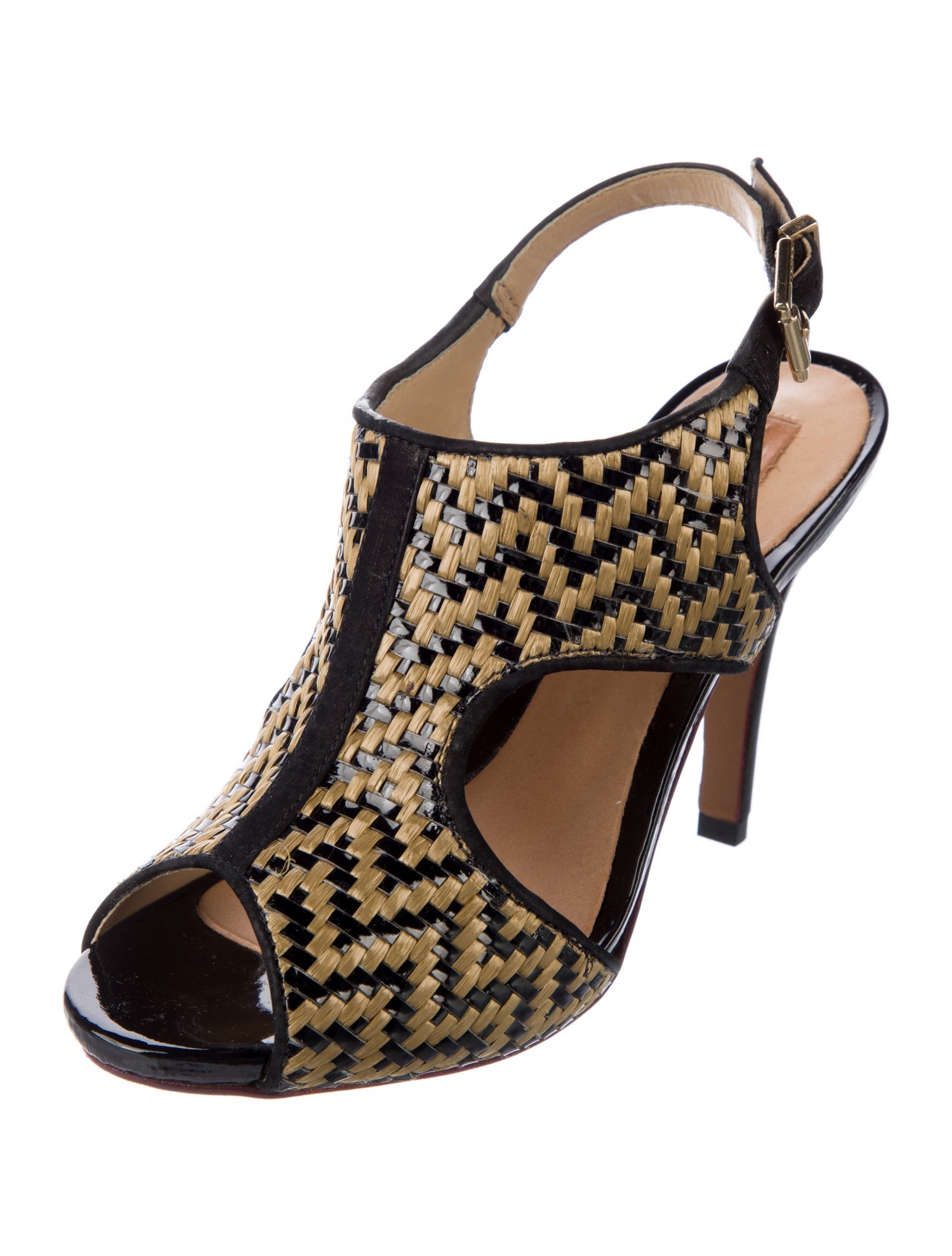 Schutz Raffia Printed T-Strap Pumps