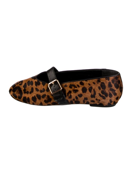 Schutz Calfskin Animal Print Mary Jane Flats