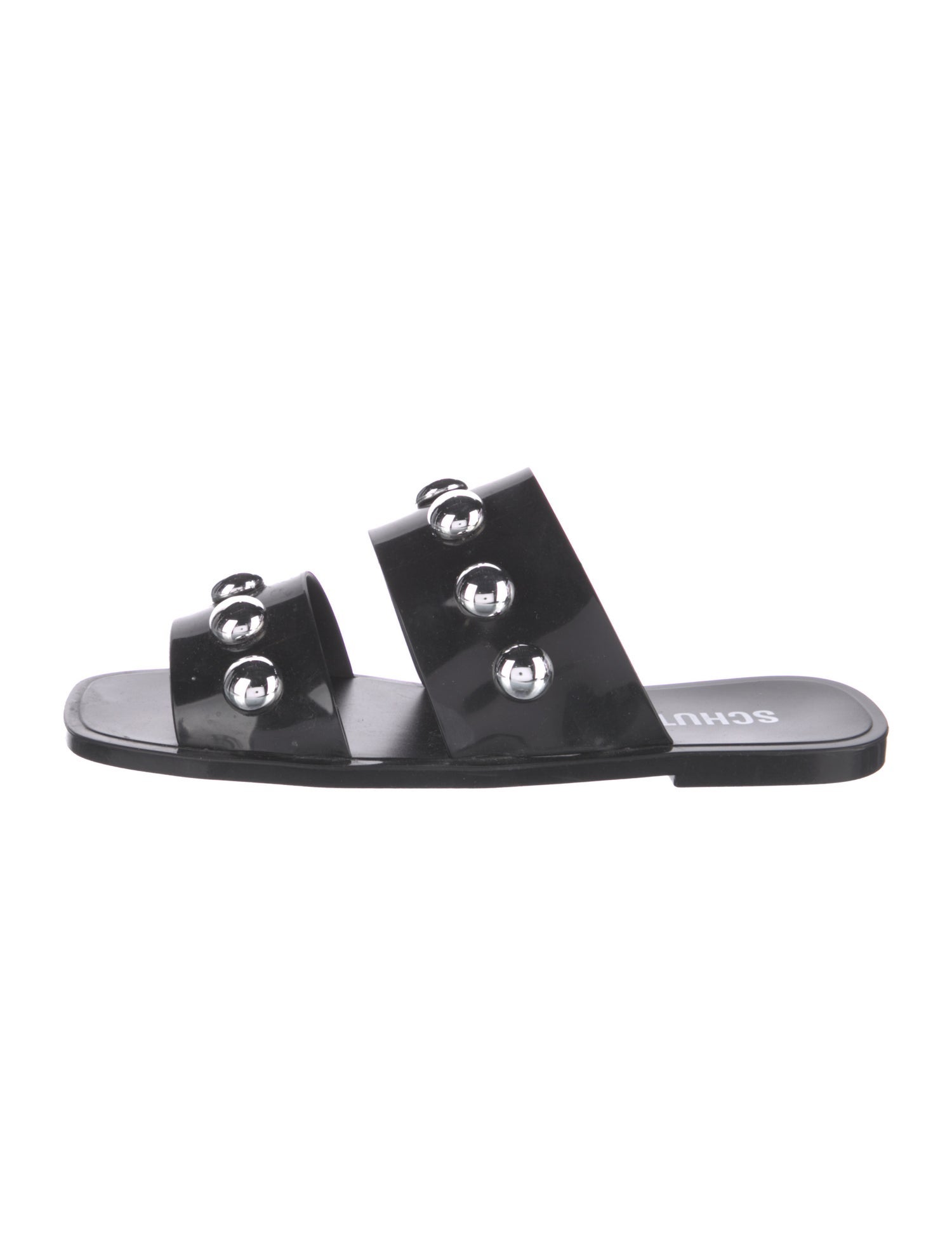 Schutz Rubber Studded Accents Slides
