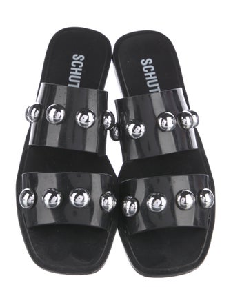 Schutz Rubber Studded Accents Slides